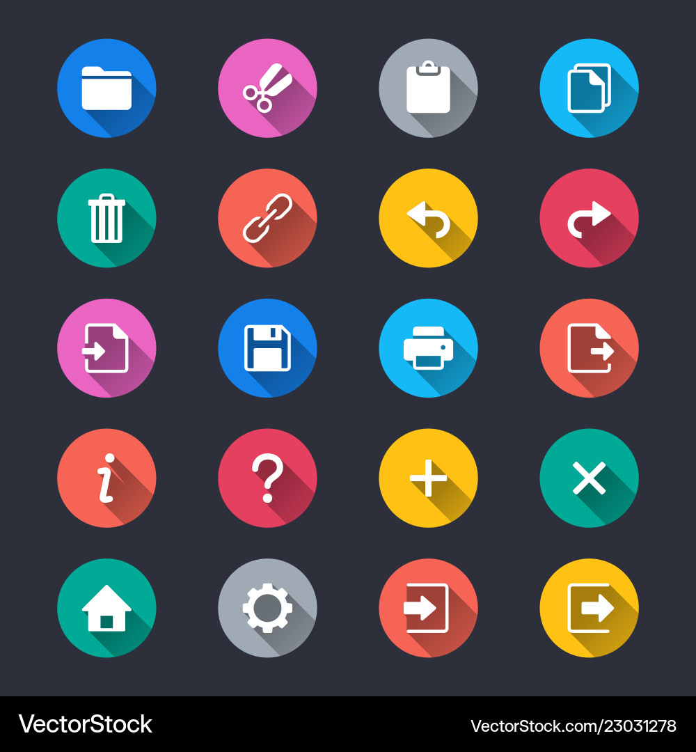 Application Icons - Simple Color Set vector image
