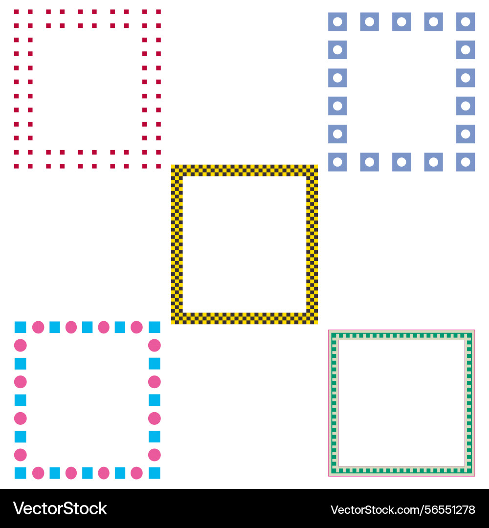 Decorative frame pattern colorful square shapes Decorative frame pattern colorful square shapes vector image