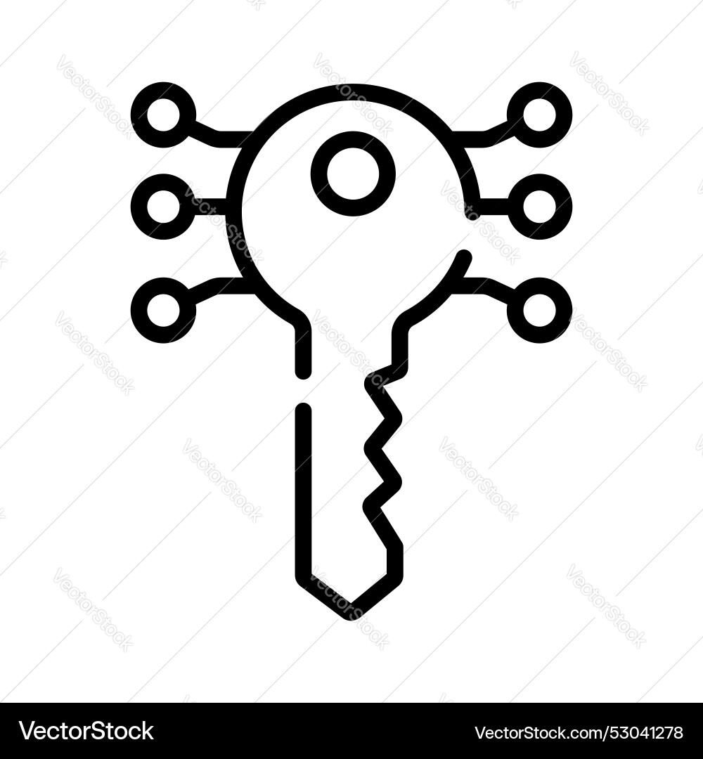 Digital key electronic made with binary code vector image