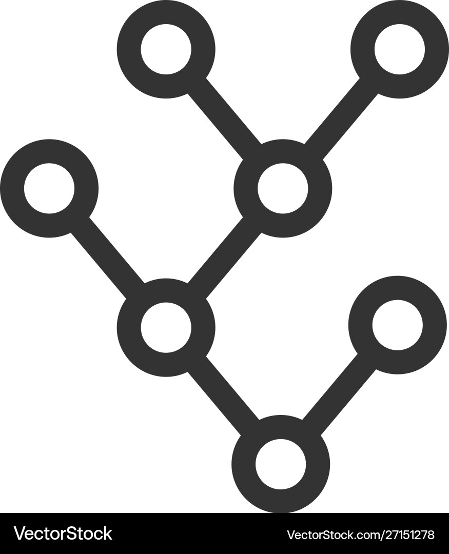 Flat binary tree icon Flat binary tree icon vector image