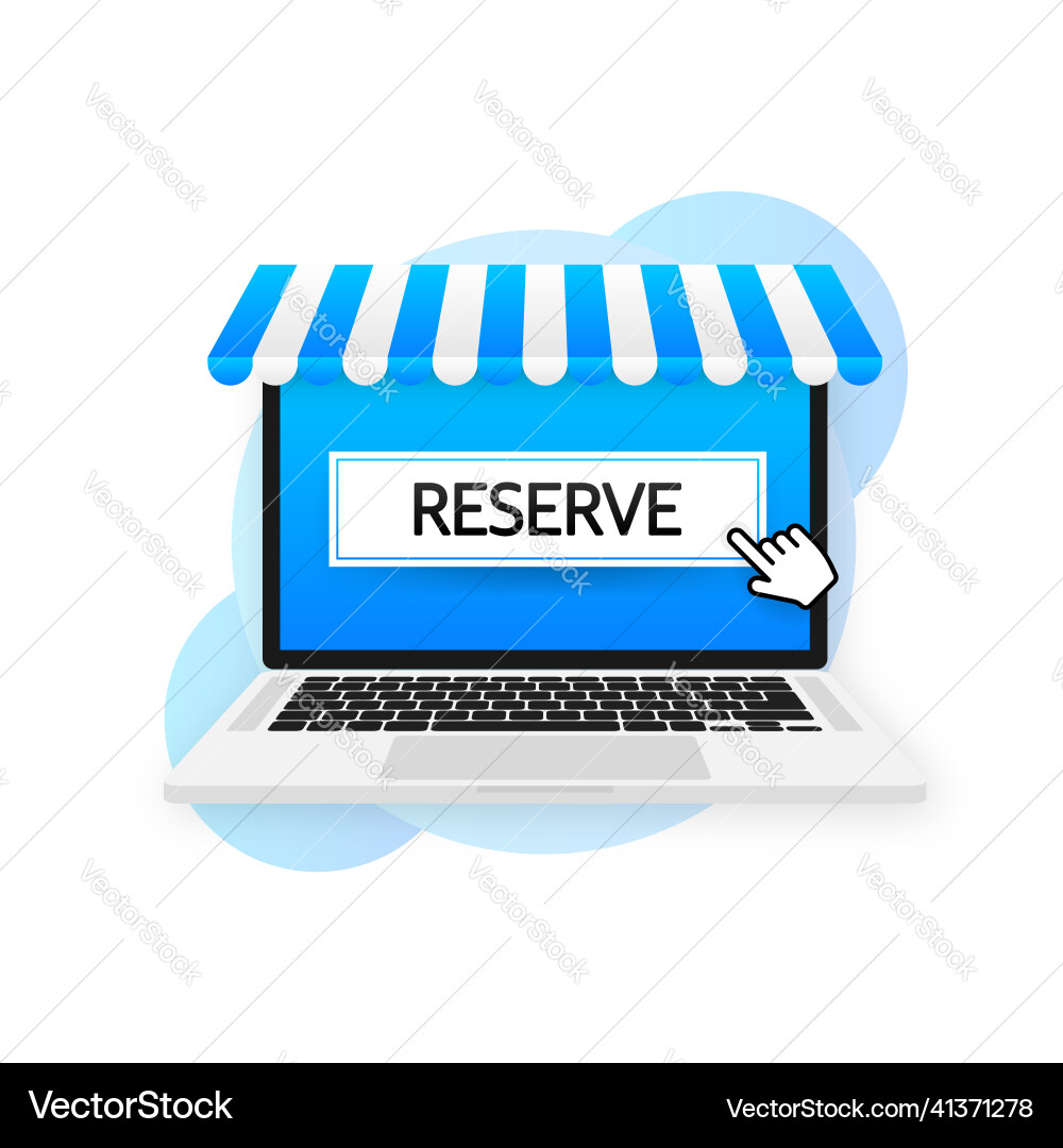 Flat button with blue reserved line Flat button with blue reserved line vector image