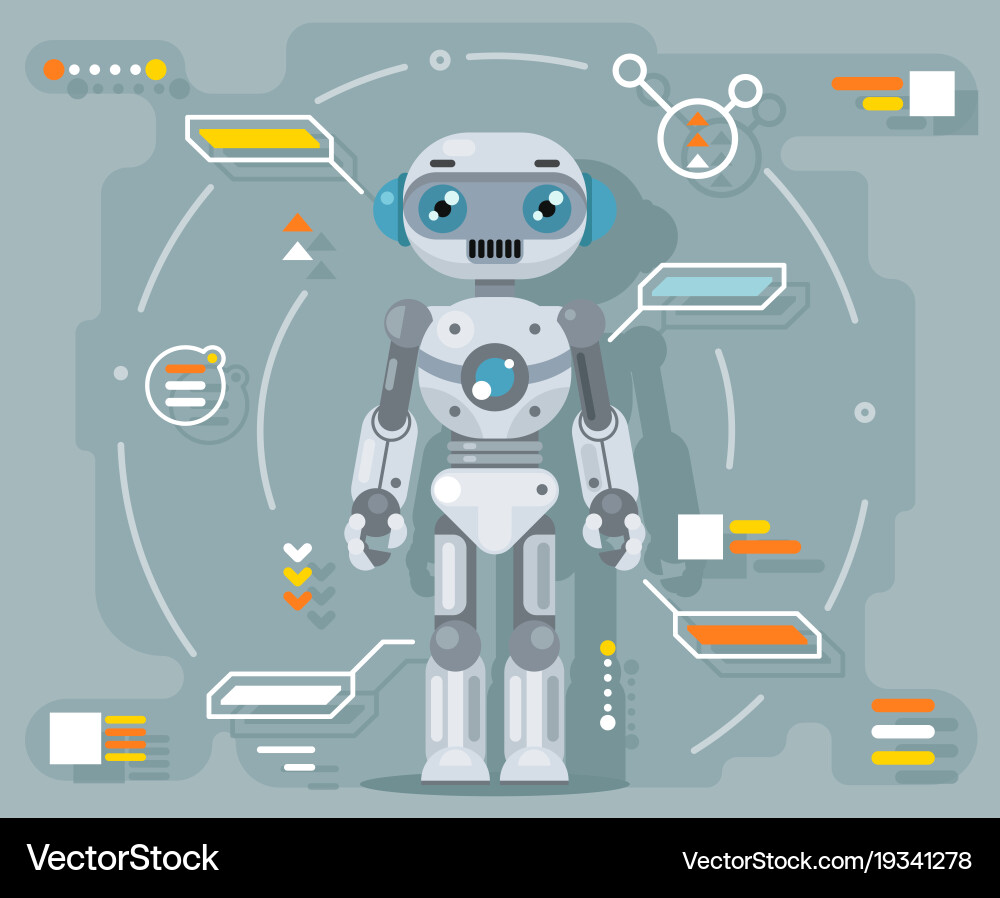 Futuristic Robot Android AI vector image