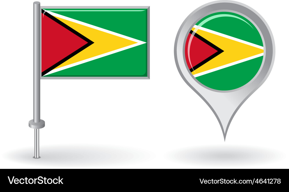 Guyana Map Pointer Flag Icon vector image
