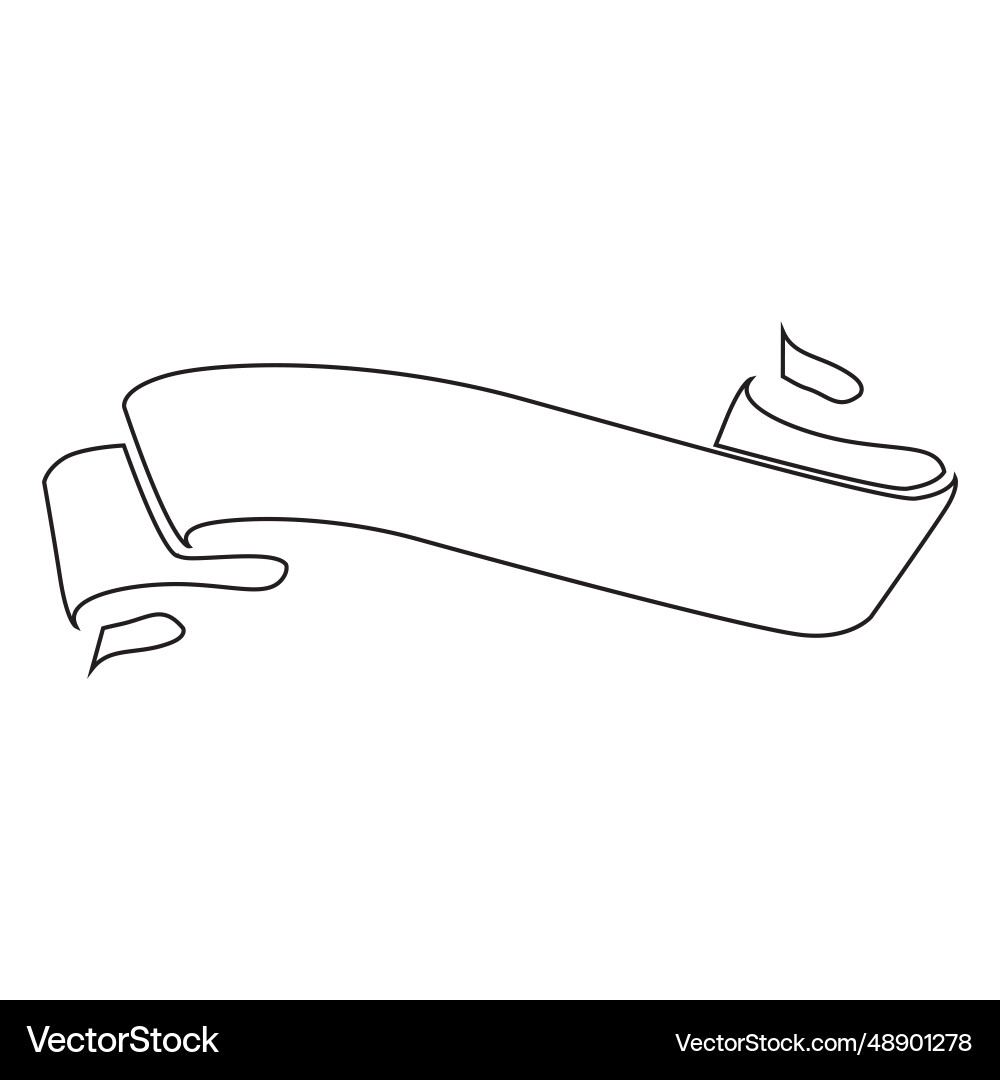 Label ribbon outline Label ribbon outline vector image