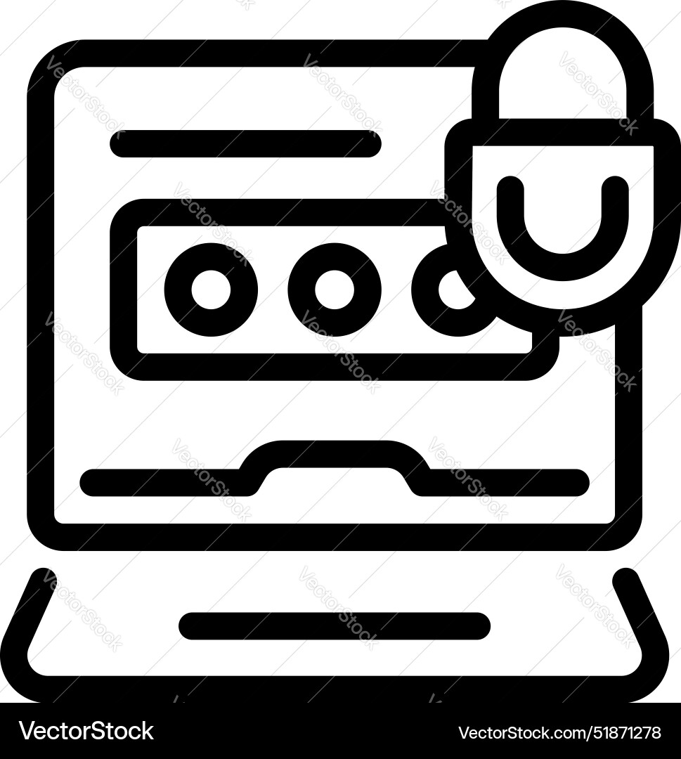 Laptop showing password protected login screen Laptop showing password protected login screen vector image