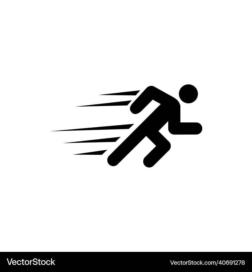 Man fast run running sprinter athlete flat icon Man fast run running sprinter athlete flat icon vector image