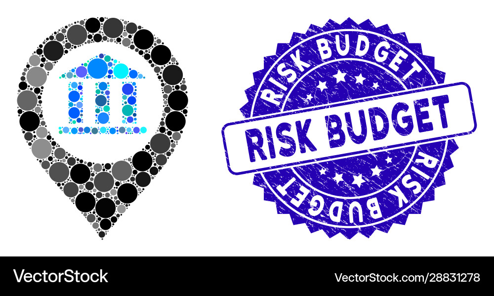 Mosaic bank building pointer icon with distress Mosaic bank building pointer icon with distress vector image