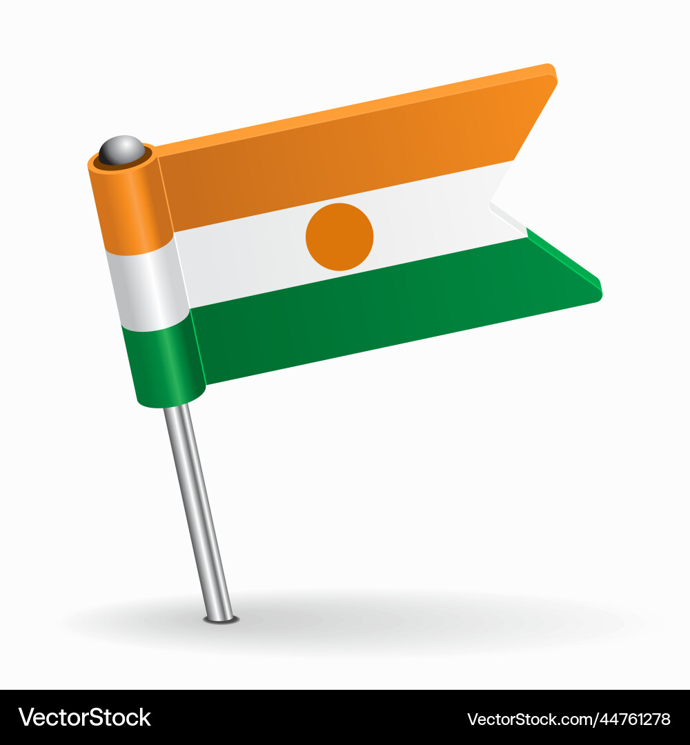 Niger Flag Pointer Map Layout vector image