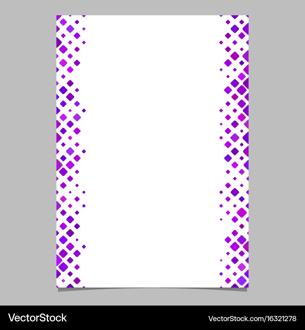 Purple diagonal square pattern page template Vector Image