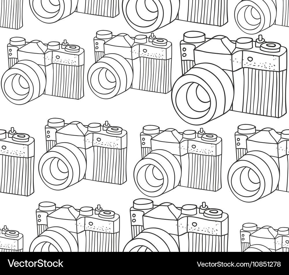 Seamless pattern with retro photo camera Vector Image