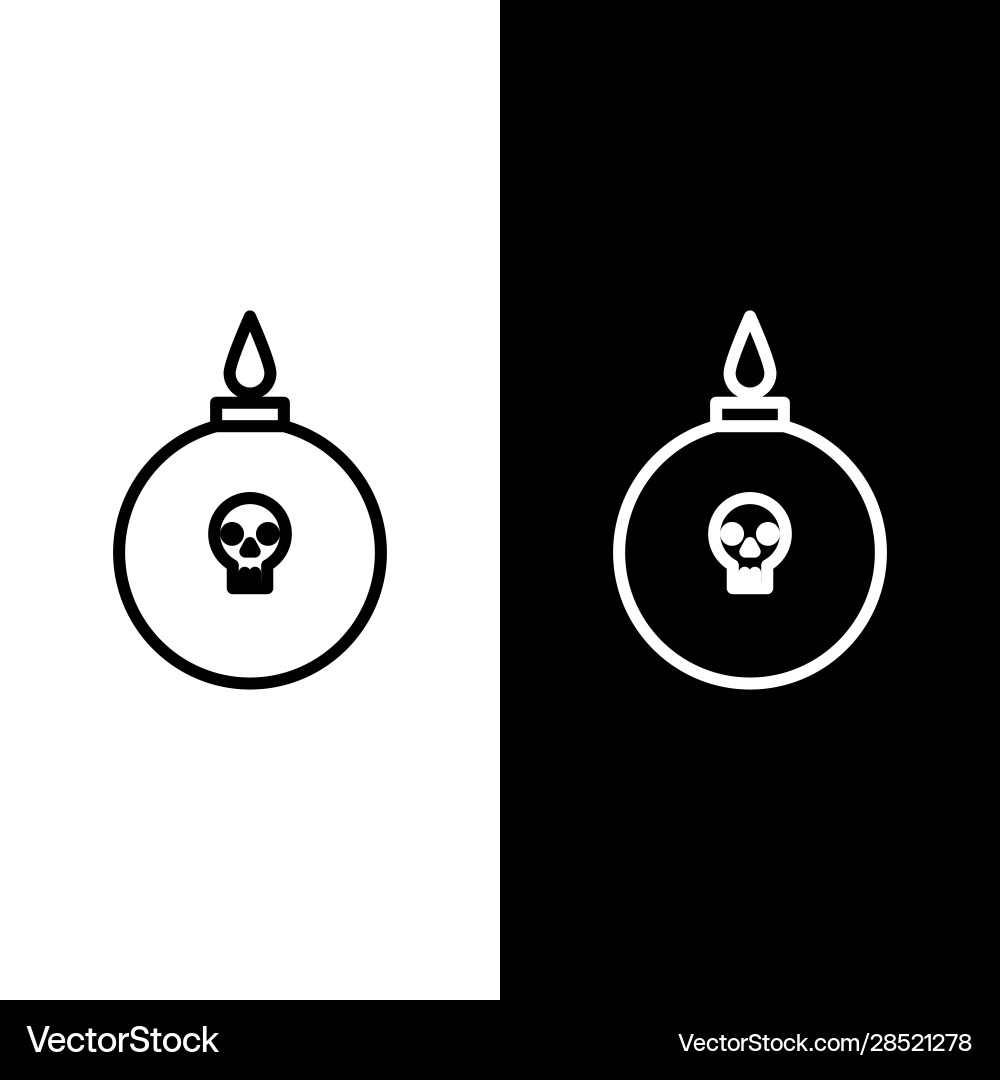 Set line bomb ready to explode icon isolated Vector Image