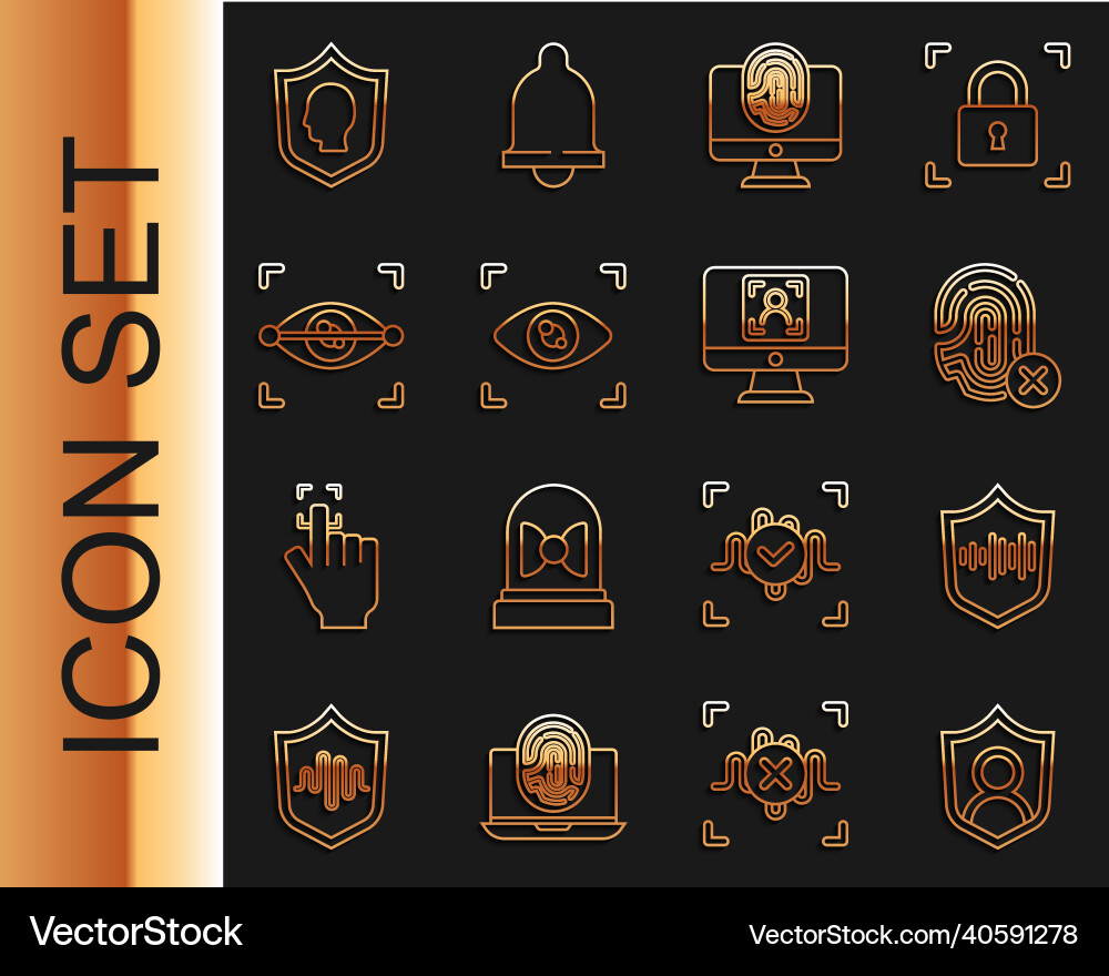 Set line user protection shield voice recognition Set line user protection shield voice recognition vector image
