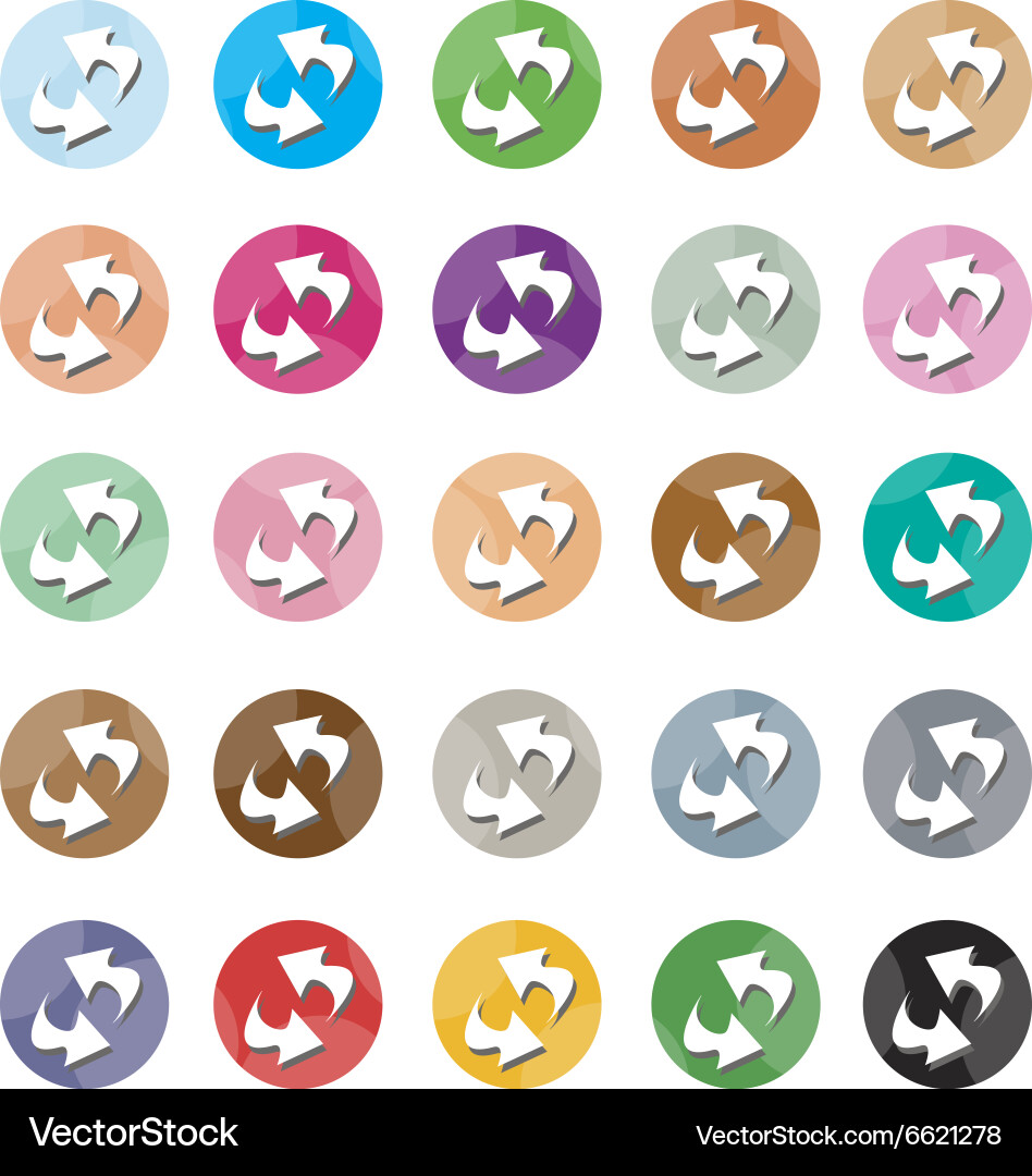 Set of 16 reset icons or refresh Vector Image