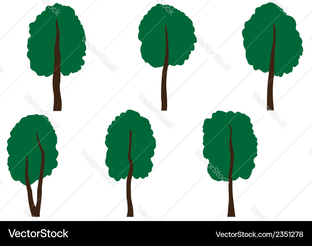 Set of different trees vector image