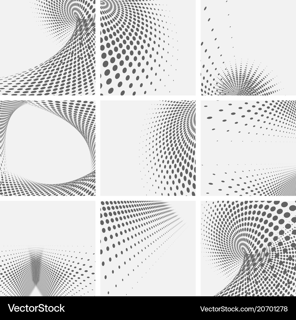 Set of dotted abstract forms Set of dotted abstract forms vector image