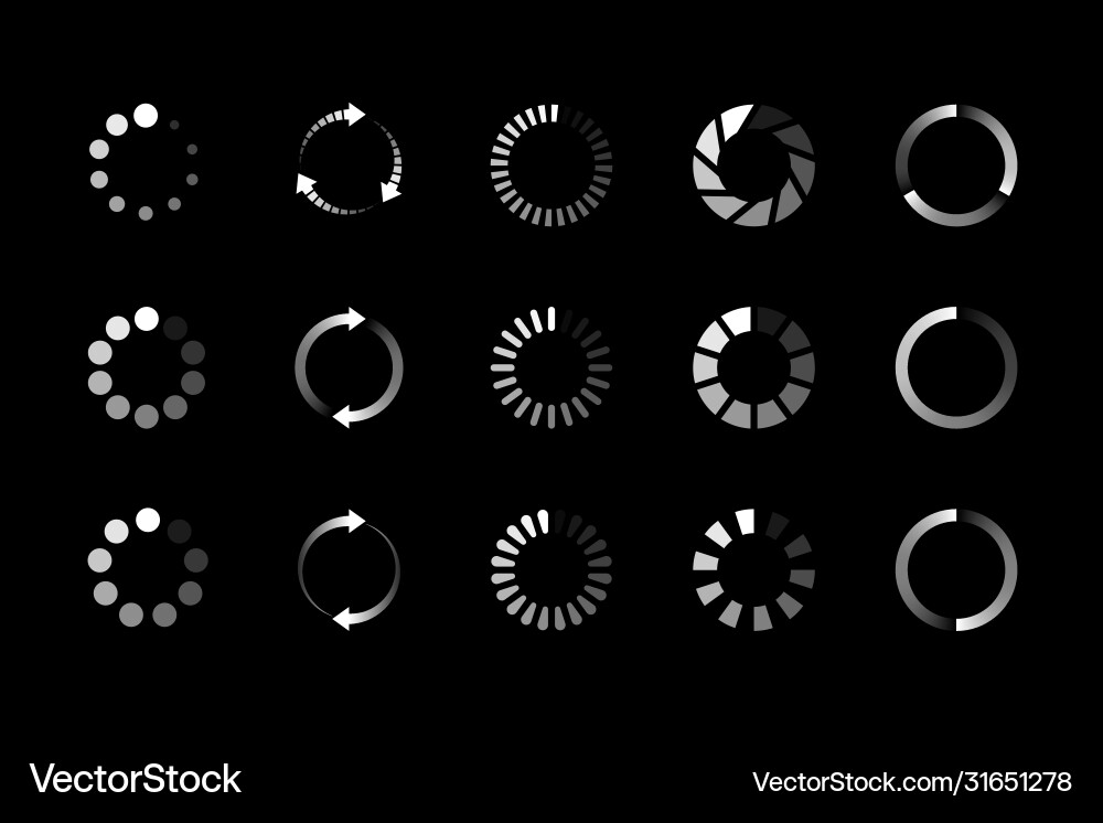 Set website loading icon circle buffer loader Set website loading icon circle buffer loader vector image