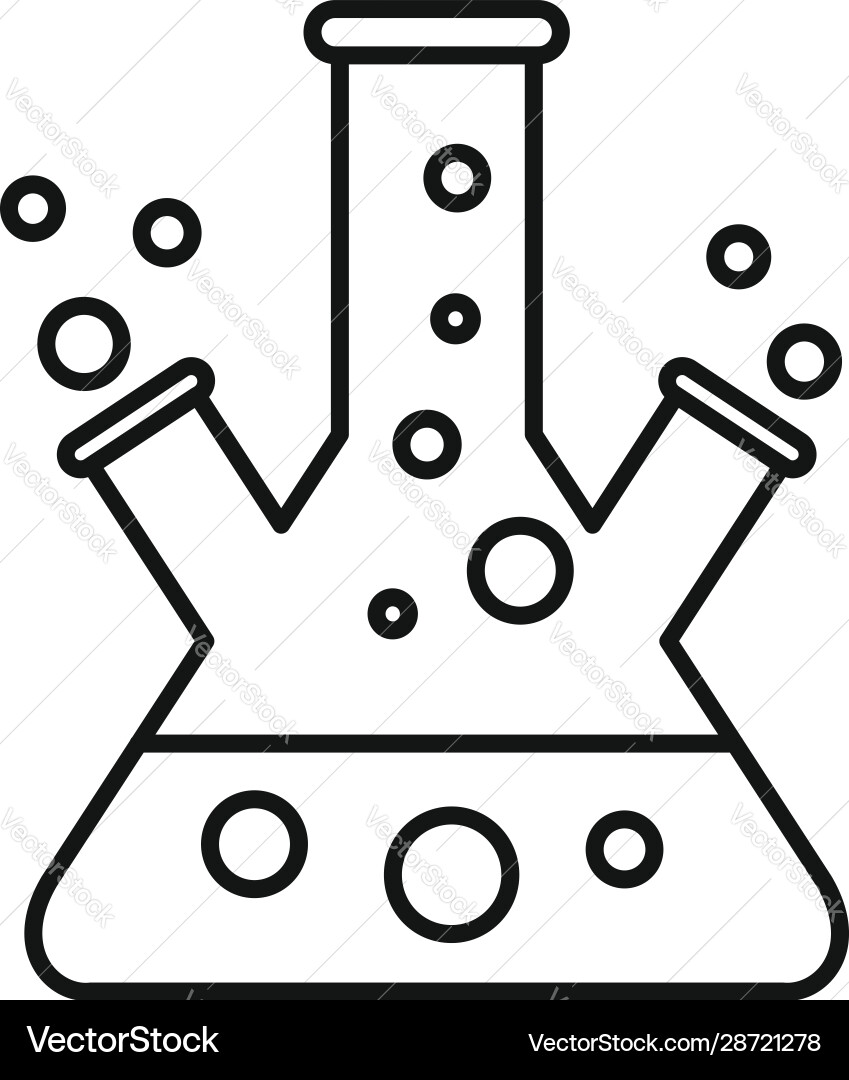 Test lab flask icon outline style Test lab flask icon outline style Vector Image