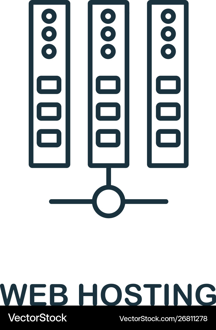 Web hosting icon thin outline style design from Web hosting icon thin outline style design from vector image