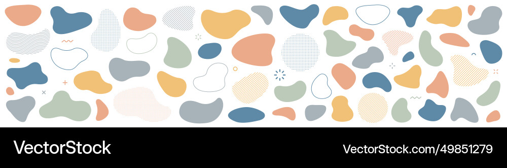 Abstract blotch shape liquid elements set vector image