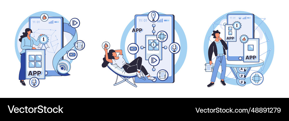 Application testing metaphor Application testing metaphor vector image