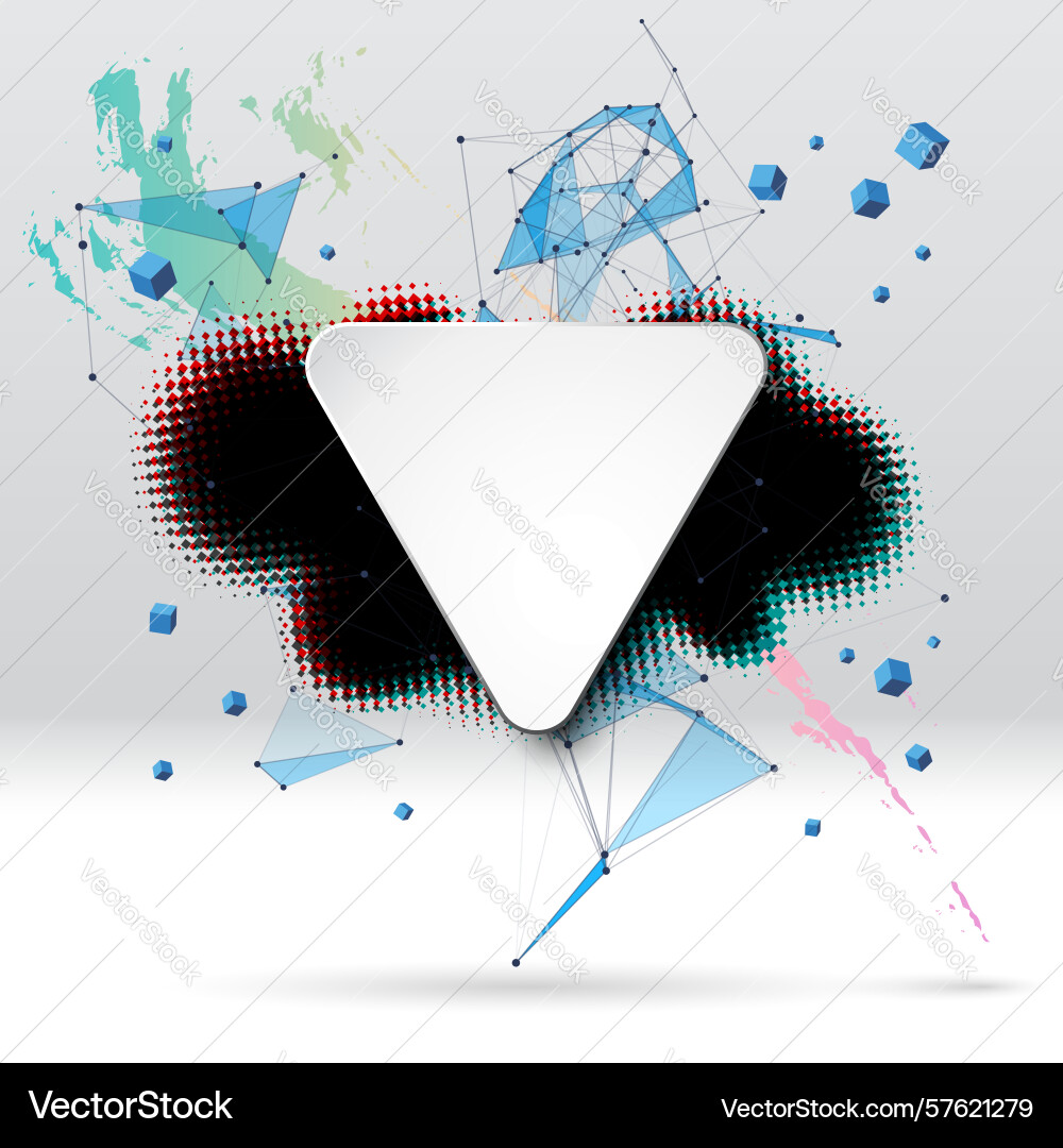 Background with brush stroke blot triangular Vector Image
