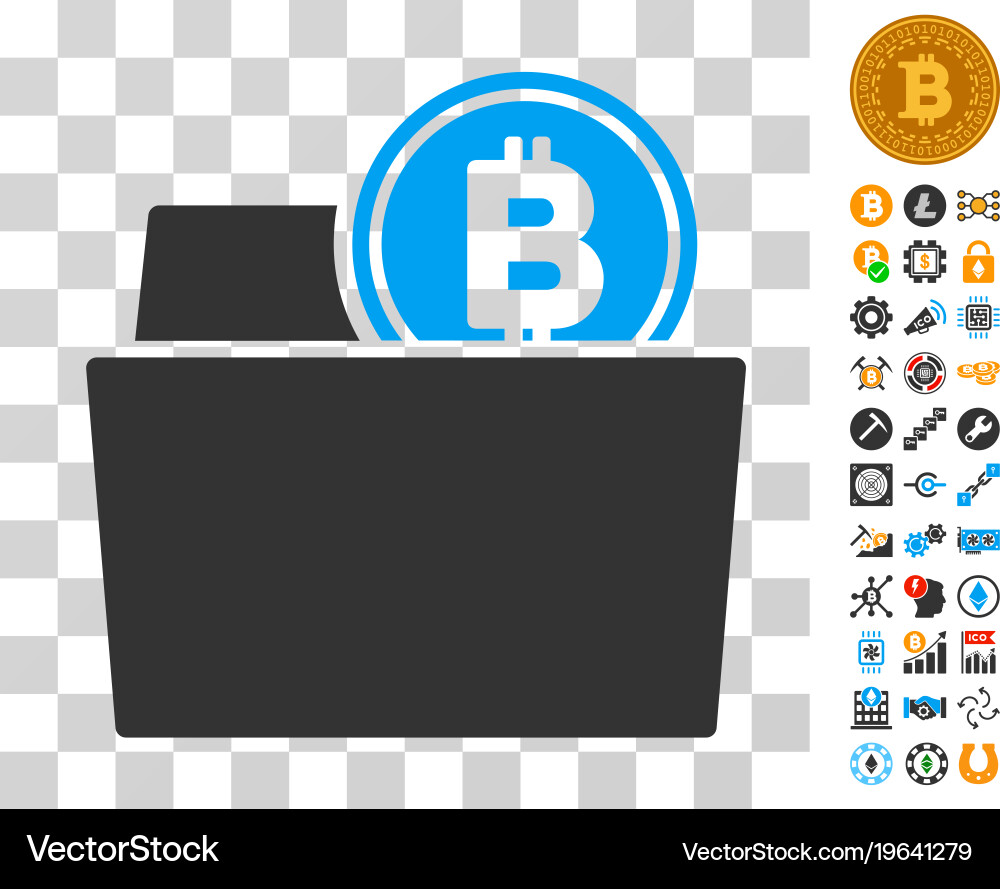 Bitcoin folder icon with bonus – Royalty-Free Vector | VectorStock