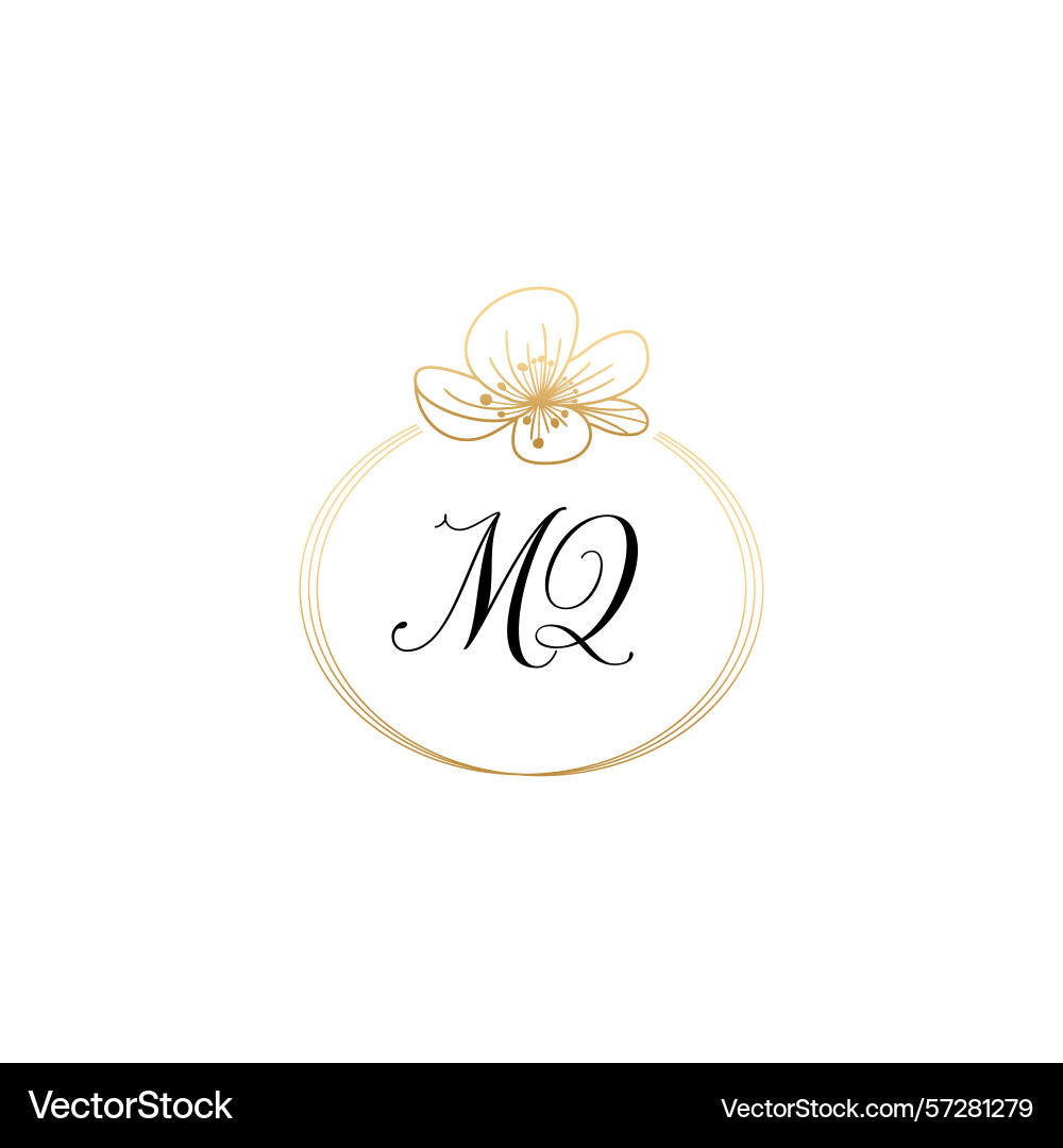 Botanical monogram logos with initial mq Botanical monogram logos with initial mq vector image