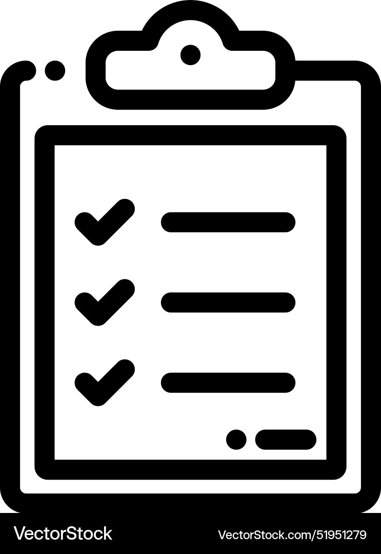 Checklist icon thin linear style design isolated vector image