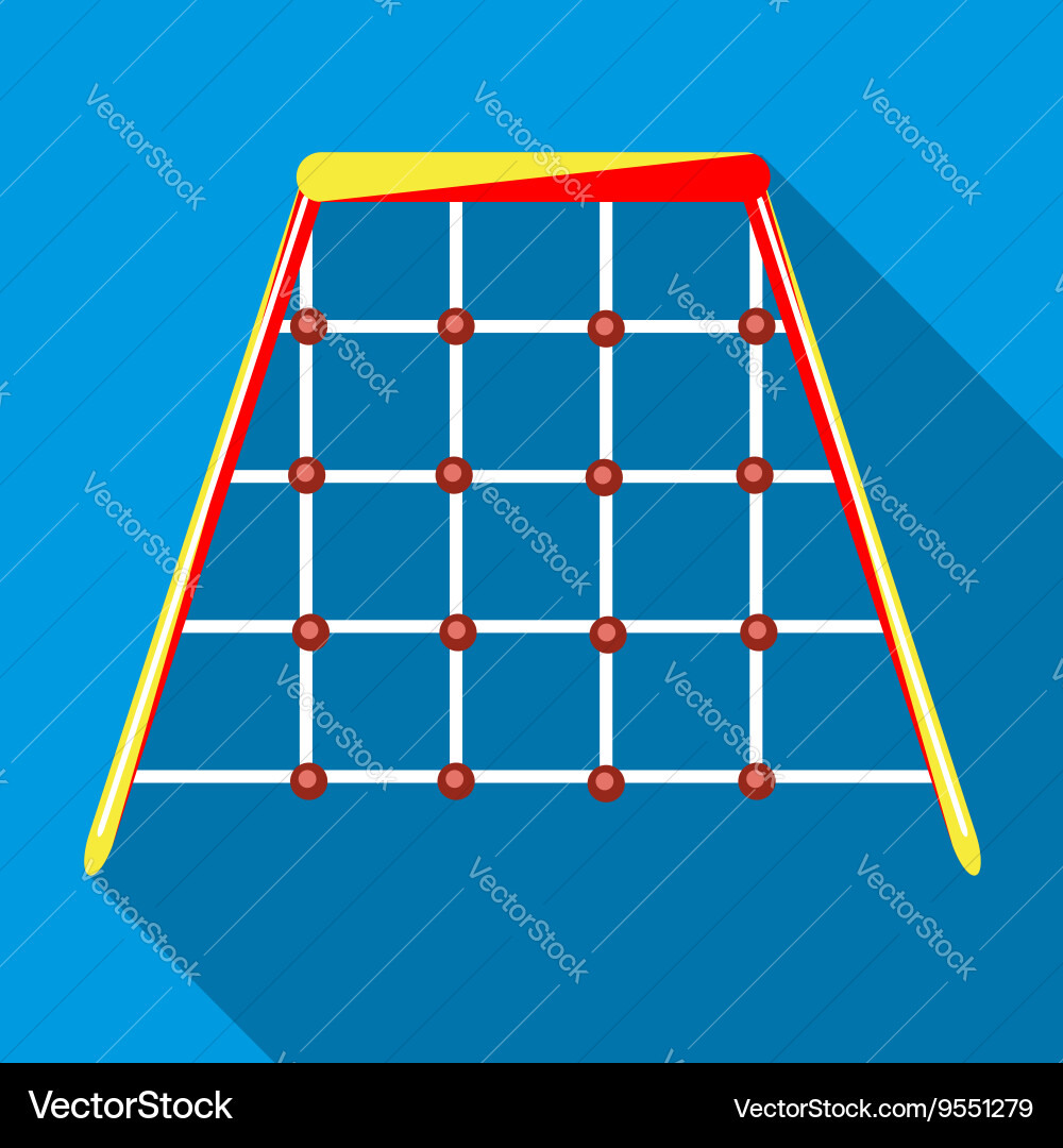 Climbing net in playground icon flat style Vector Image