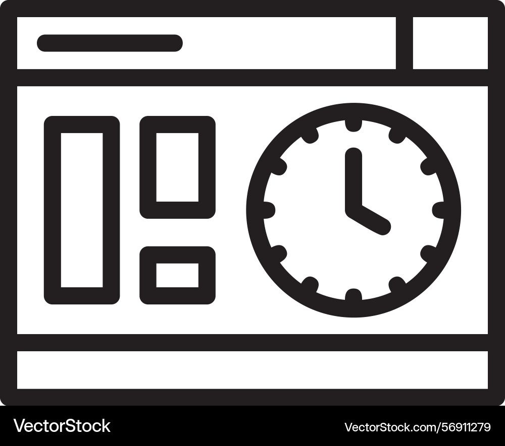 Clock linear style icon design Vector Image