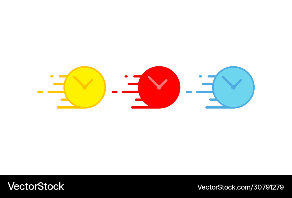 Clock time icons set in modern colour design Clock time icons set in modern colour design Vector Image