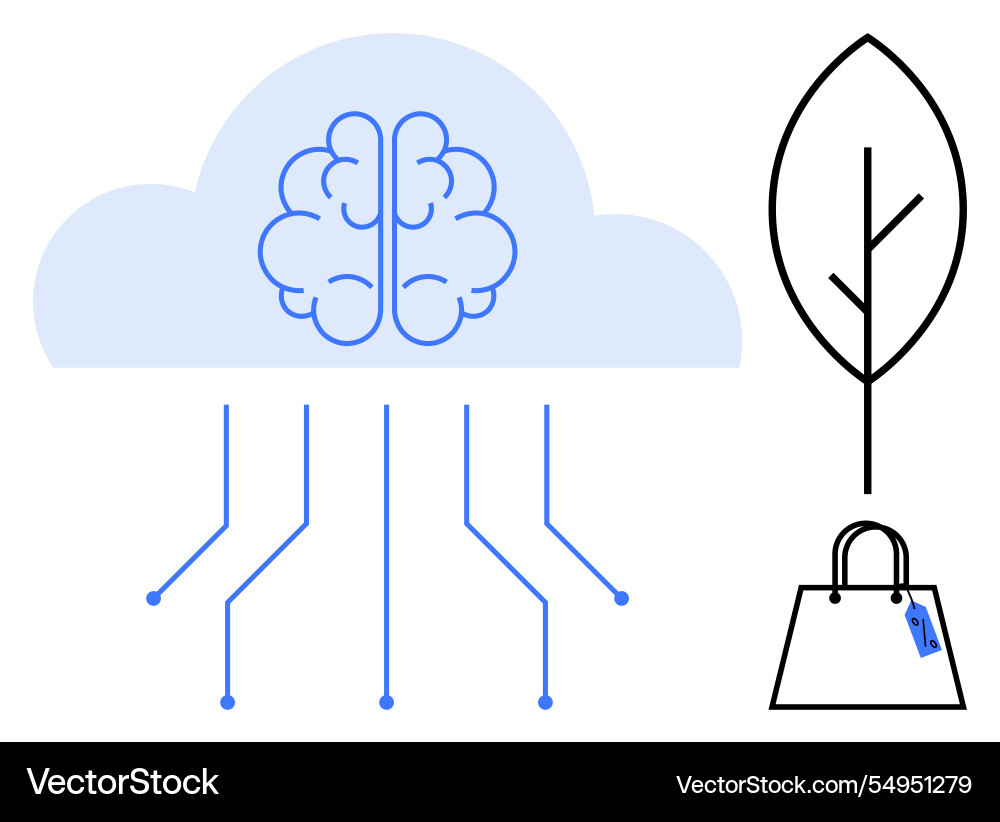 Cloud computing with artificial intelligence Cloud computing with artificial intelligence vector image