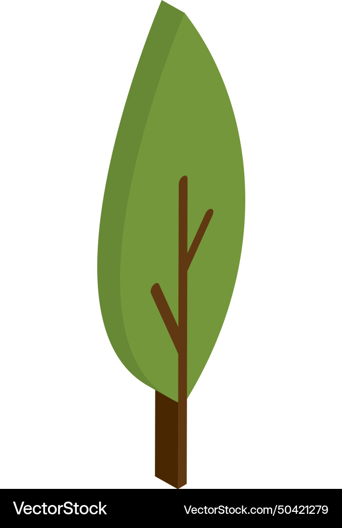 Colored isometric tree icon Royalty Free Vector Image image.