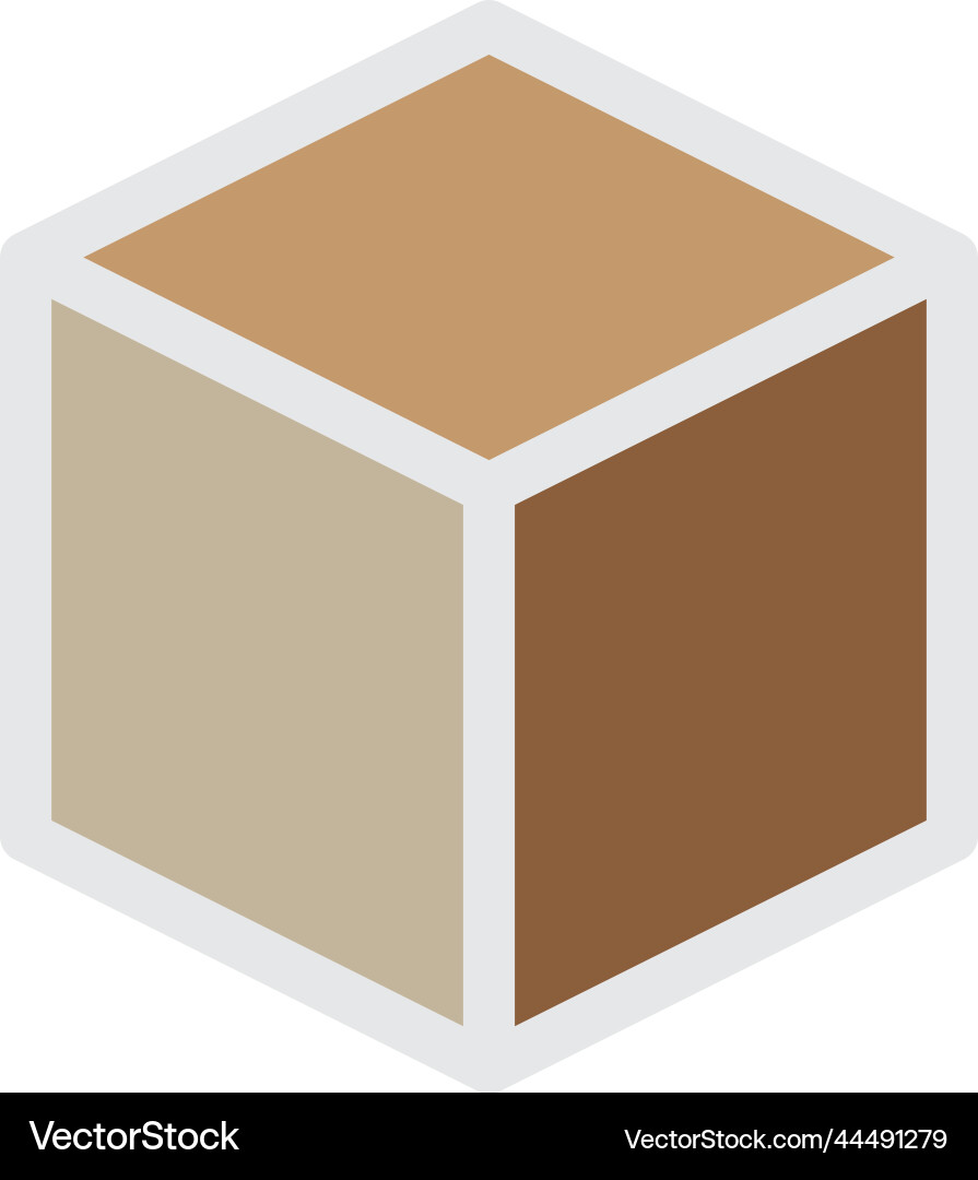 Cube icon cuboid block shape element Cube icon cuboid block shape element vector image