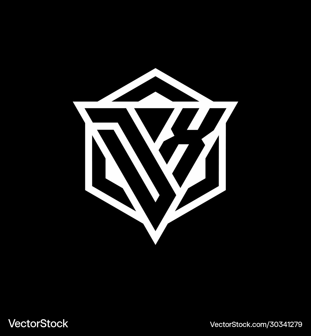 Dx logo monogram with triangle and hexagon shape Dx logo monogram with triangle and hexagon shape Vector Image