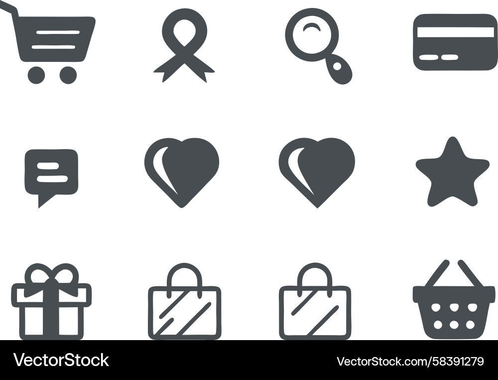 Ecommerce & UI Icon Set Vector Image