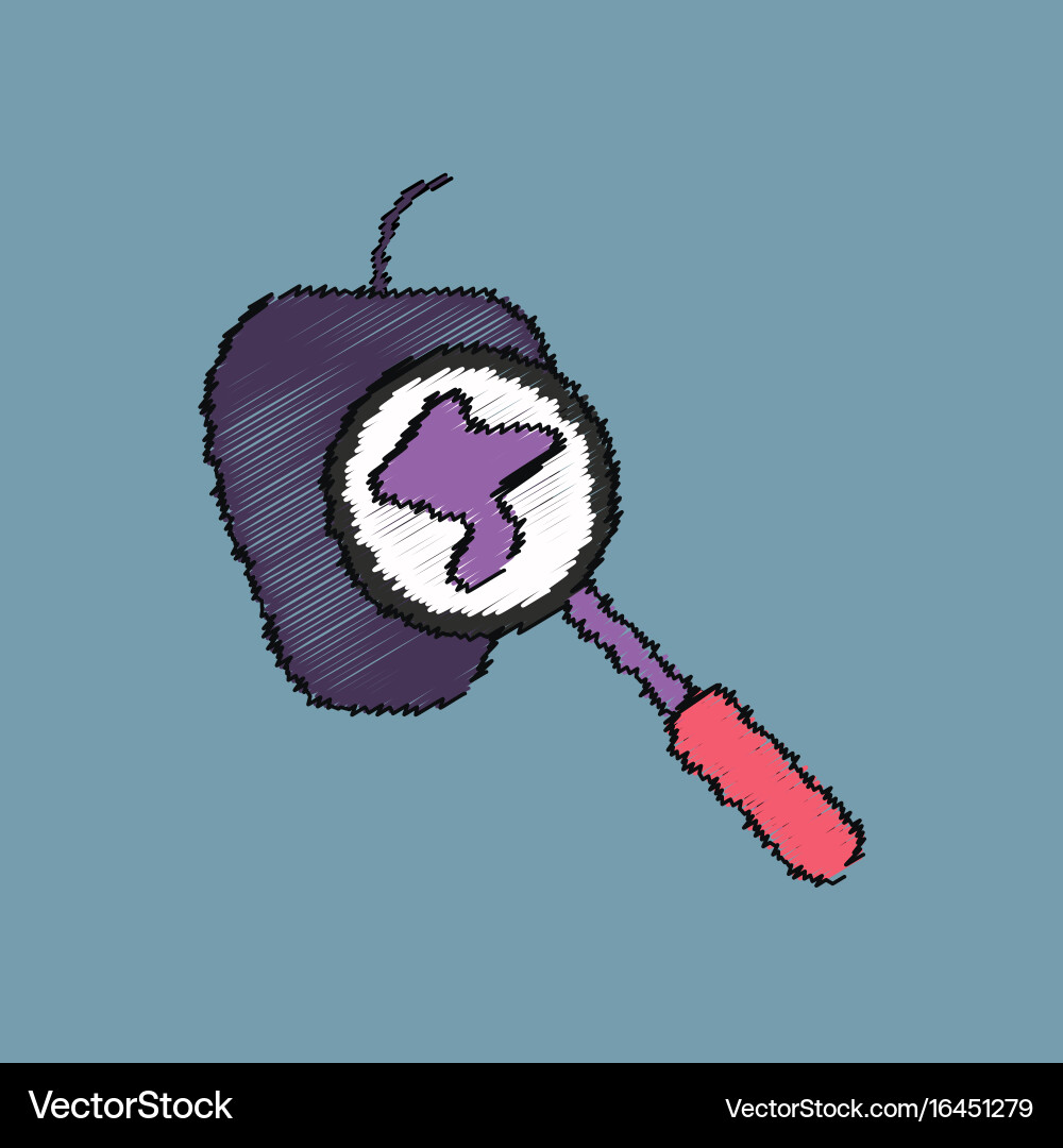Flat shading style icon laboratory magnifier vector image