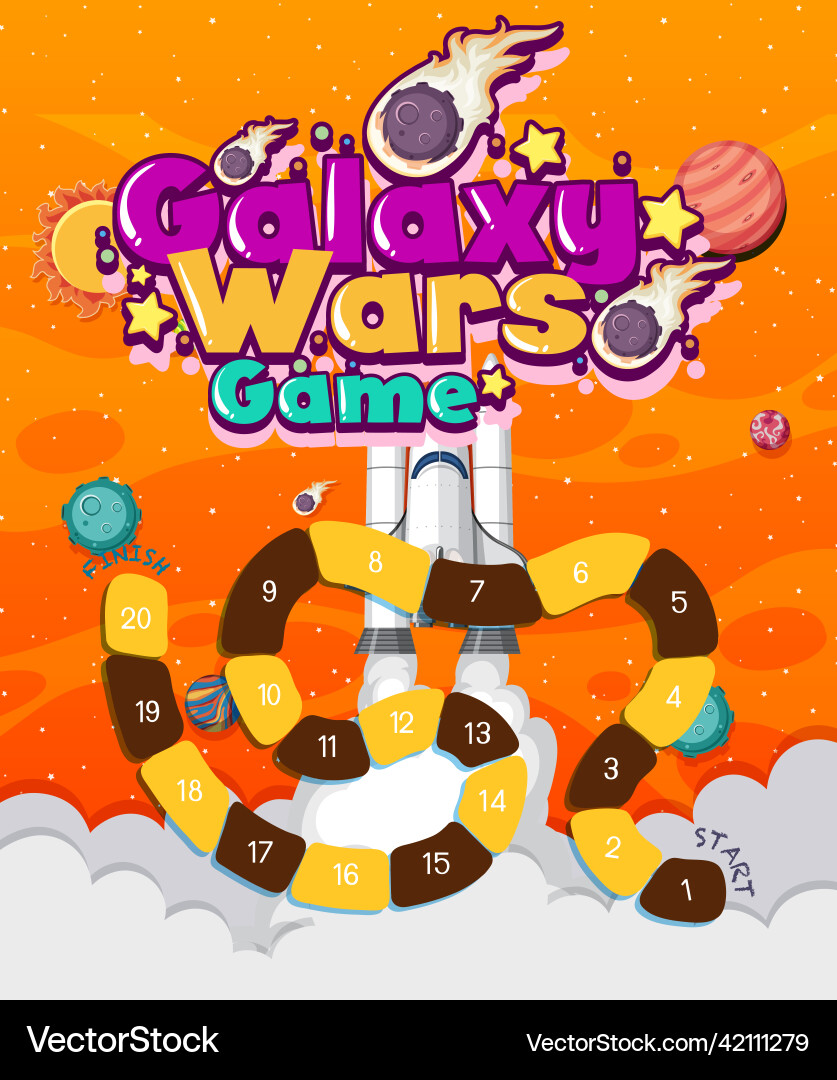 Game template with space theme background Game template with space theme background vector image