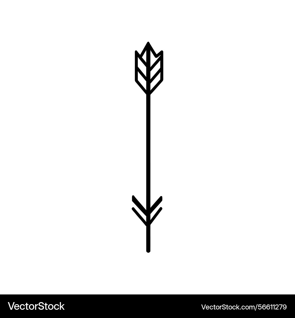Isolated black arrow design minimalist line art Vector Image