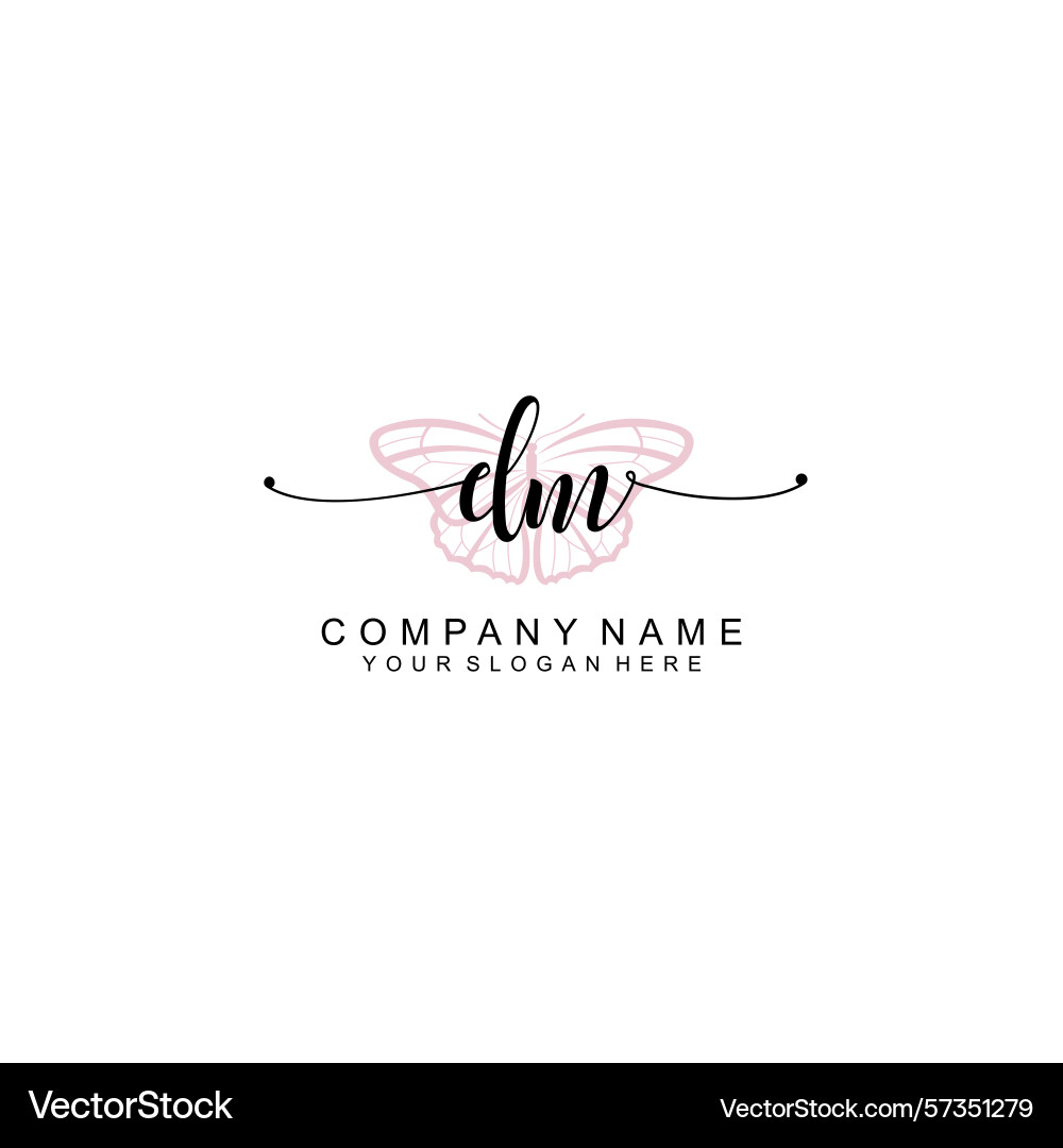 Minimalist handwritten dm initial logos with soft Minimalist handwritten dm initial logos with soft vector image