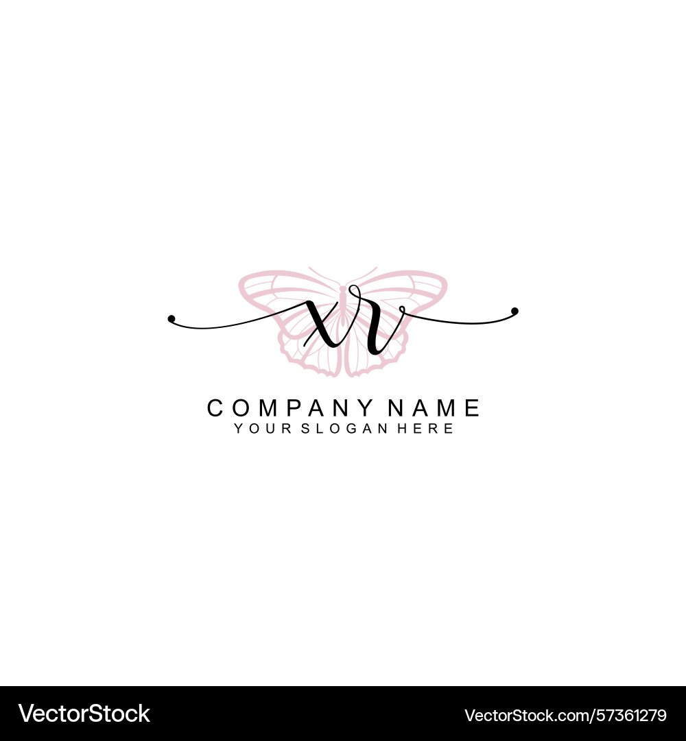 Minimalist handwritten xr initial logos with soft Vector Image