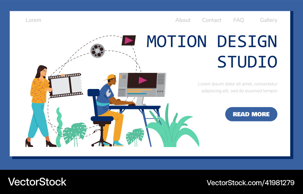 Motion design studio professional service web Motion design studio professional service web vector image