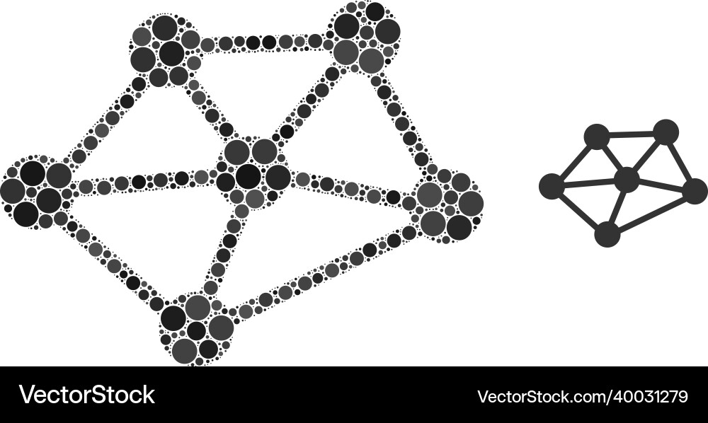 Net links composition of small circles Net links composition of small circles Vector Image