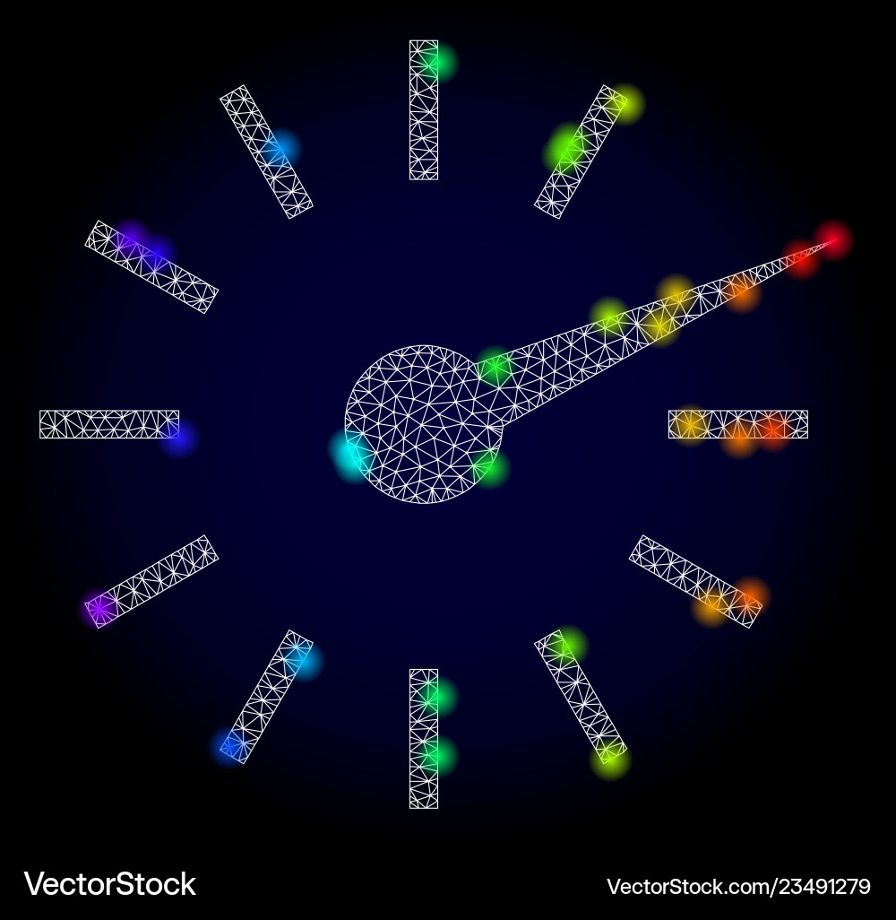 Network mesh clockface with spectrum Network mesh clockface with spectrum vector image