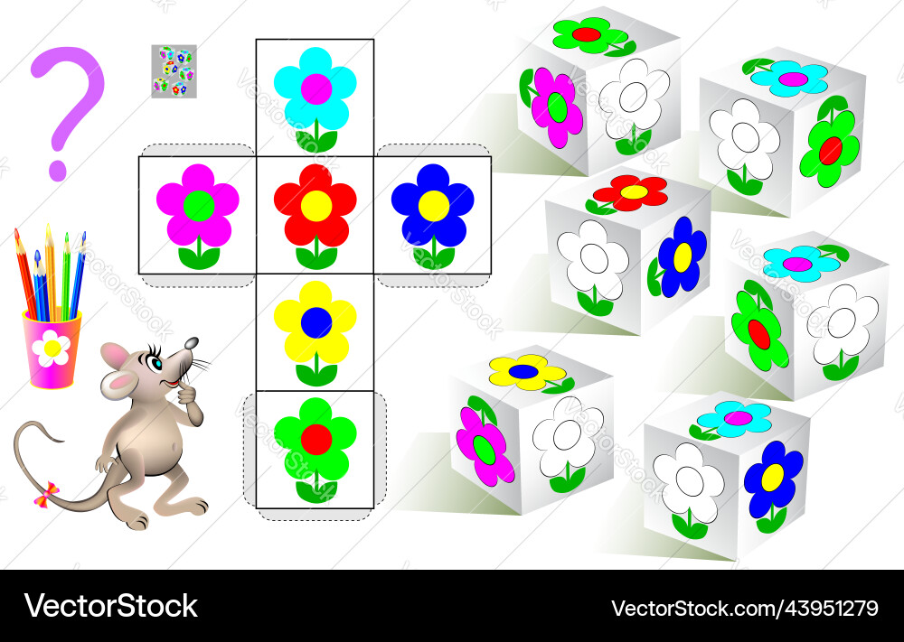 Paint the Dice Puzzle - Color Matching vector image