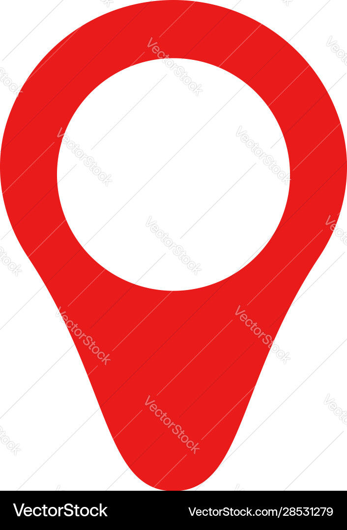 Red map pin icon in flat style pointer symbol Red map pin icon in flat style pointer symbol Vector Image