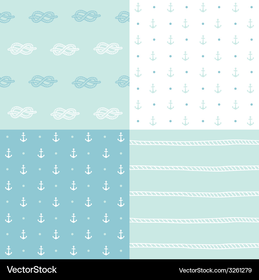 Retro Anchor Pattern Set Vector Image