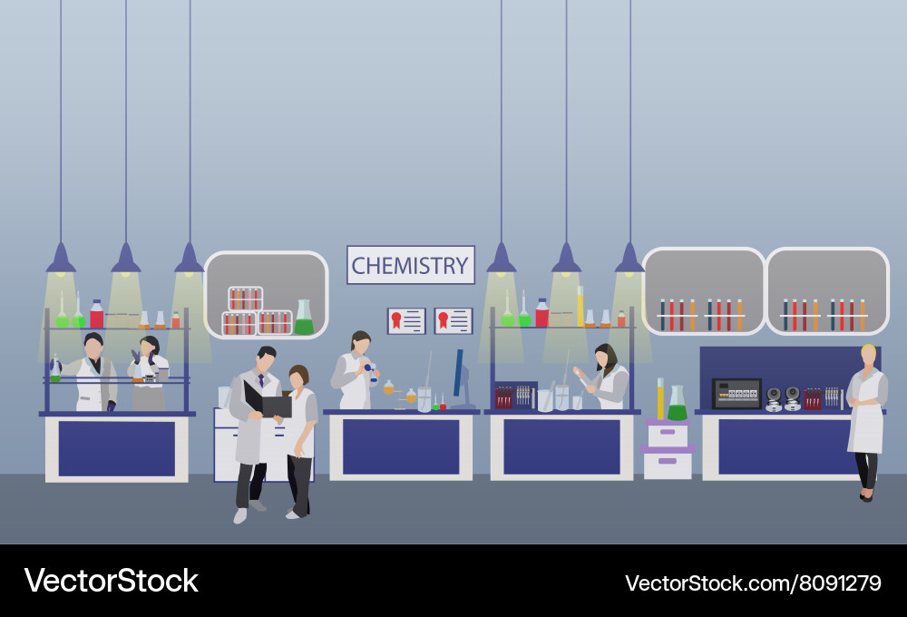 Scientist working in laboratory Vector Image