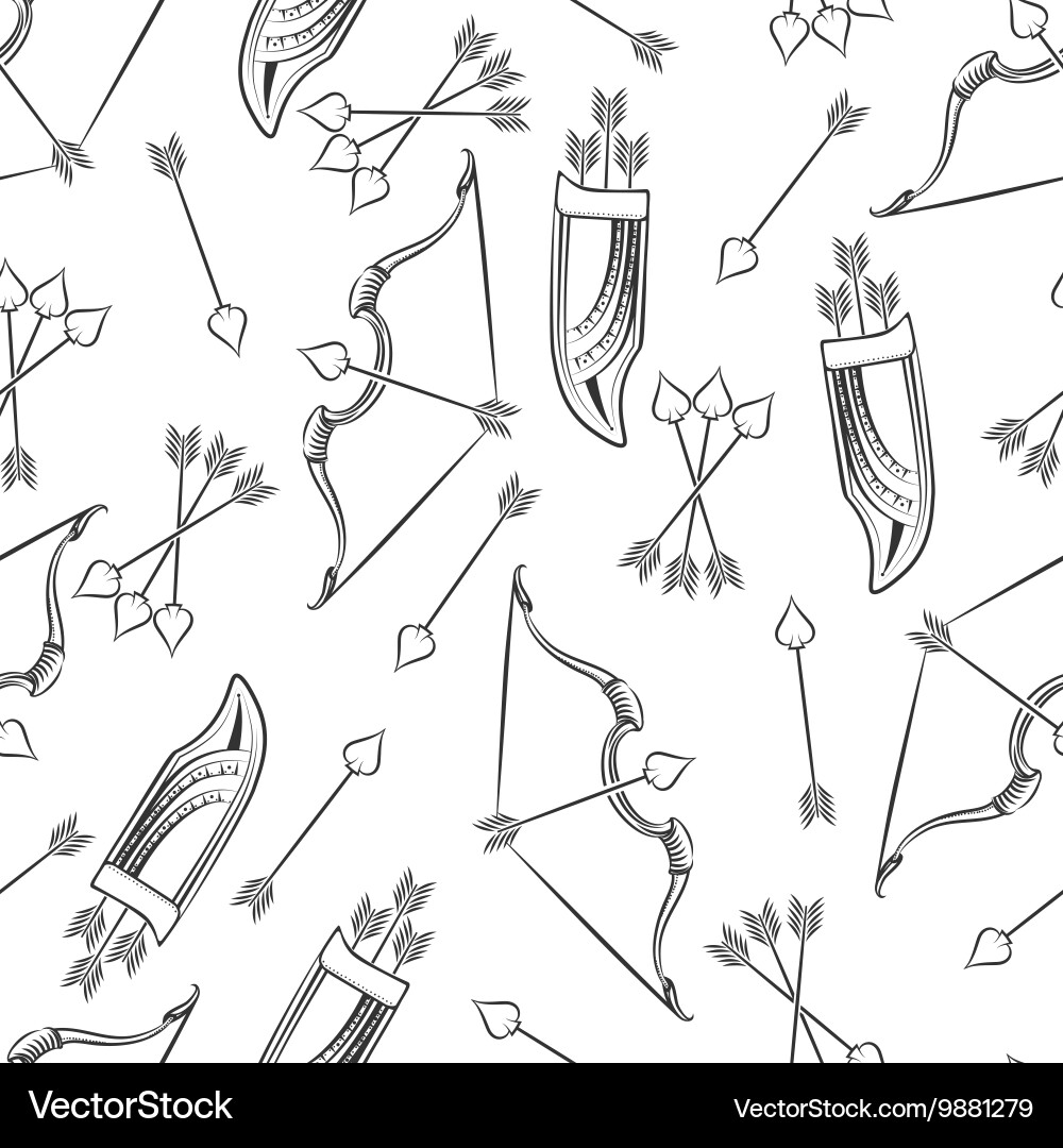 Seamless pattern with arrows and bow vector image