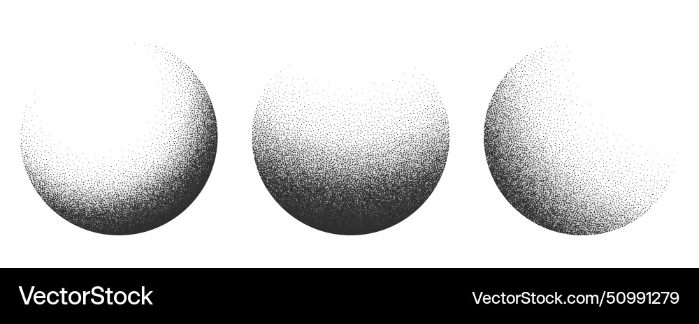 Set of round stipple overlay pattern background vector image